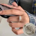 Silver open coil ring, minimalist stacked adjustable finger ring for women daily wear. - Open Adjustable / Coiled Open Style (JZ7941)