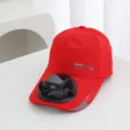 Casquette de baseball solaire rechargeable pour adulte d'ete, chapeau de refroidissement. - Rouge