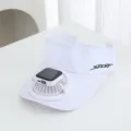 Chapeau de soleil ventilateur solaire d'été extérieur respirant visière sport casquette - Chapeau Unique (Sans Ventilateur) / Blanc
