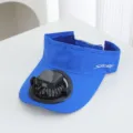 Vue detaillee de la casquette Visiere solaire d'exterieur avec ventilateur et tissu maille respirant. - Chapeau Unique (Sans Ventilateur) / Bleu saphir