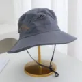 Breathable outdoor hiking fishing hat for summer, quick-drying sun protection grey bucket hat - One Size / Dark Gray