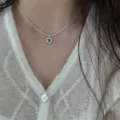 Sweet blue heart necklace for women, delicate silver clavicle chain, trendy daily jewelry. - Exquisite Blue Heart Style (XL1518-1)