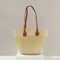 Υφαντή τσάντα ψάθινη shopper για γυναίκες μεγάλη χωρητικότητα τσάντα παραλίας καλοκαιρινή - Χρυσό Τουίντ
