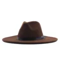 Chapeau fedora en feutre à large bord pour hommes et femmes, style automne hiver chic. - M (56-58cm) / Café