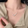 Élégant collier pendentif cœur en argent avec de douces perles d'eau douce pour femmes. - XL1964