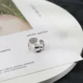 Minimalist silver open ring with geometric irregular design for women daily wear. - Silver Geometric Irregular Shape Style (JZ8336-1)