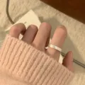 Minimalist silver plain stackable ring variant for minimalist cold style fashion accessory. - JZ7385