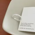 Silver heart open ring, sweet style stacking finger ring variant, delicate daily jewelry. - Open Adjustable / Hollow Heart Style (JZ7308)
