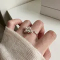 Silver color grape cluster ring trendy geometric ball charm open finger ring for women - Grape Cluster Ring(JZ7048)