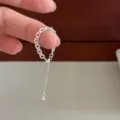 Silver adjustable chain ring for women, trendy minimalist finger jewelry accessory - Classic Anchor Chain Style (JZ9523)
