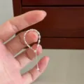 Minimalist silver bead adjustable pull chain ring for women fashion stylish stackable - Basic Drawstring Small Beads Style (JZ9524)