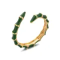 Vergoldeter grüner Emaille Bambus Offener Ring verstellbar modischer Schmuck Damen Alltag - Offen Einstellbar / Grün