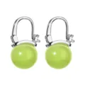Elegante grüne Katzenauge Ohrringe mit Klappverschluss für Damen, minimalistischer Schmuck. - Grasgrün
