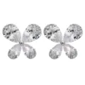 Elegante Schmetterling Zirkonia Ohrstecker mit funkelnden Steinen fur Damen Modeschmuck. - Weiß
