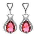 Vintage Damen Tropfen Zirkonia Ohrringe elegante rote Edelstein baumeln Mode Schmuck - Rot
