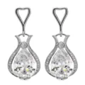 Vintage silberne tropfen zirkonia ohrringe für damen elegante mode kristall ohrstecker - Weiß