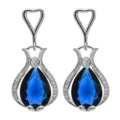 Elegante Damen Ohrringe Silber mit blauen tropfenförmigen Zirkonsteinen für modevolle Anlässe. - Blau