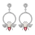 Elegante Bienen Perle Strass lange ohrringe mode kristallschmuck für frauen geschenk - Rot