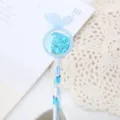 Cute blue butterfly liquid glitter gel pen, creative student black ink signature pen for office desk. - 0.5mm / Blue