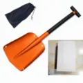 Retractable aluminum alloy snow shovel, portable folding ice shovel with bag and box. - Orange Snow Shovel / Cloth Bag and White Box Set / Orange