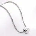Stainless Steel Square Dice Pendant Necklace Silver Box Chain Fashion Jewelry Style - Steel
