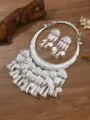Traditional Miao silver collar necklace and earrings set ethnic tribal jewelry photography - Silver