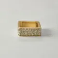 Gold Square Rhinestone Scarf Ring Elegant Alloy Napkin Buckle Fashion Accessory - S / Gold