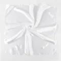 Solid white satin square scarf for women, elegant silky neck scarf, 65x65cm daily fashion. - White
