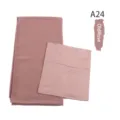 Matching chiffon hijab and inner cap set in old rose color, elegant Muslim headwear. - A24