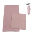 Detail view of the matching chiffon hijab and modal under cap set in silver pink. - A29