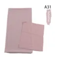Matching color chiffon hijab with inner cap set, modal long scarf for daily wear and styling. - A31