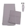 Chiffon hijab scarf and modal under cap set detail view, elegant grey color matching. - A36