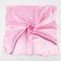 Pink satin square scarf for women, solid color silk feel headscarf and fashion neck scarf. - Pink
