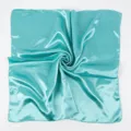 65x65cm Satin Square Scarf Solid Color Women Fashion Silk Feel Neckerchief Hair Head Scarf Shawl - Turquoise