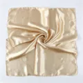 Solid Color Satin Square Scarf Luxury Silk Feel Head Scarf Fashion Women Neck Scarf 65x65cm - Gold