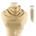 Elegant chiffon embroidered square scarf hijab shawl parchment #06 daily wear for women new - 06