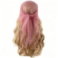 Lente hete verkoop strass steen vierkante sjaal voor vrouwen, modieuze doorzichtige hoofddoek. - 06 Roze