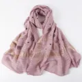 Rose léger marquage à chaud imprimé foulard femmes élégant voyage loisirs hijab écharpe - 180x70cm / Vieux Rose