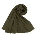 Bufanda hijab de modal verde oliva con pedrería brillante, pañuelo largo y suave para mujer. - Verde Militar (15)