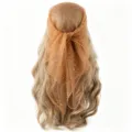 Strass mesh hoofddoek voor vrouwen, glinsterende haar bandana en modieuze haaraccessoire. - Licht Oranje
