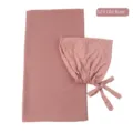 Chiffon hijab en muts set, elegante oude roze lange hoofddoek voor dames dagelijks. - Oud Roze