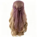 Vrouwen Strass Doorzichtige Hoofddoek Mode Haar Bandana Elegante Haaraccessoires Nu - Lichtpaars