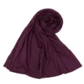 Bufanda larga de modal morado con pedreria, elegante hijab para mujer de uso diario. - Morado Oscuro (16)