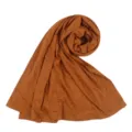 Pañuelo hiyab liso de modal con pedrería brillante, elegante chal largo para uso diario femenino. - Caramelo (04)