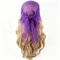 Paarse Strass Haar Doek voor Vrouwen Sprankelende Transparante Bandana Hoofddoek - 10 Paars