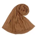 Bufanda larga de modal lisa con pedrería brillante, pañuelo suave para mujer muy elegante. - Marrón (05)