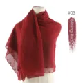 Chiffon scarf detail showing embroidered heart lace edge in Biking Red, elegant texture. - Biking Red