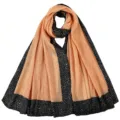 Women pleated dotted scarf, soft breathable long headscarf hijab, elegant fashion wrap. - 07 Khaki