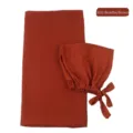 Set van chiffon doek en geknoopt mutsje voor pasgeborenen in Bombay bruine kleur. - Bombay Bruin