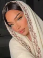 White chiffon scarf with clover embroidery lace edge, lightweight breathable hijab shawl. - 10 Beige White